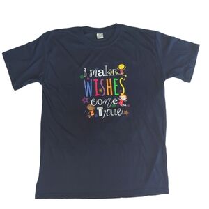 I Make Wishes Come True SS Crew Tee Shirt Large Blue